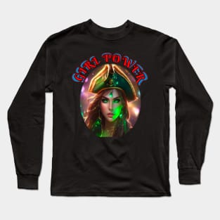 Girl power Green pirate queen Long Sleeve T-Shirt